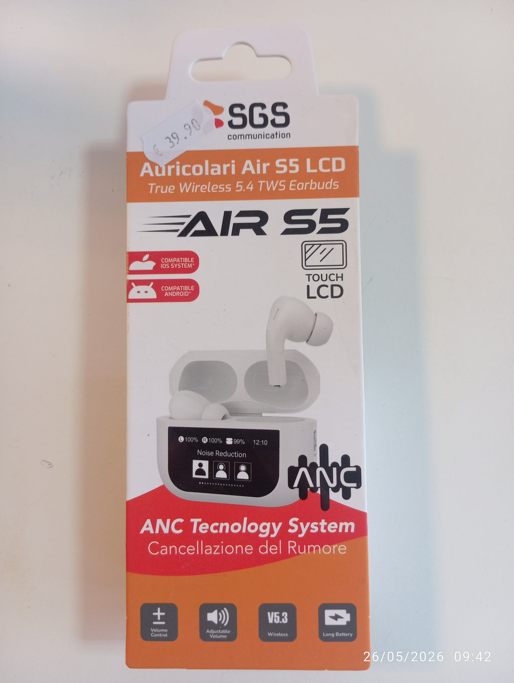 Auricolari bluetooth Air s5 LCD