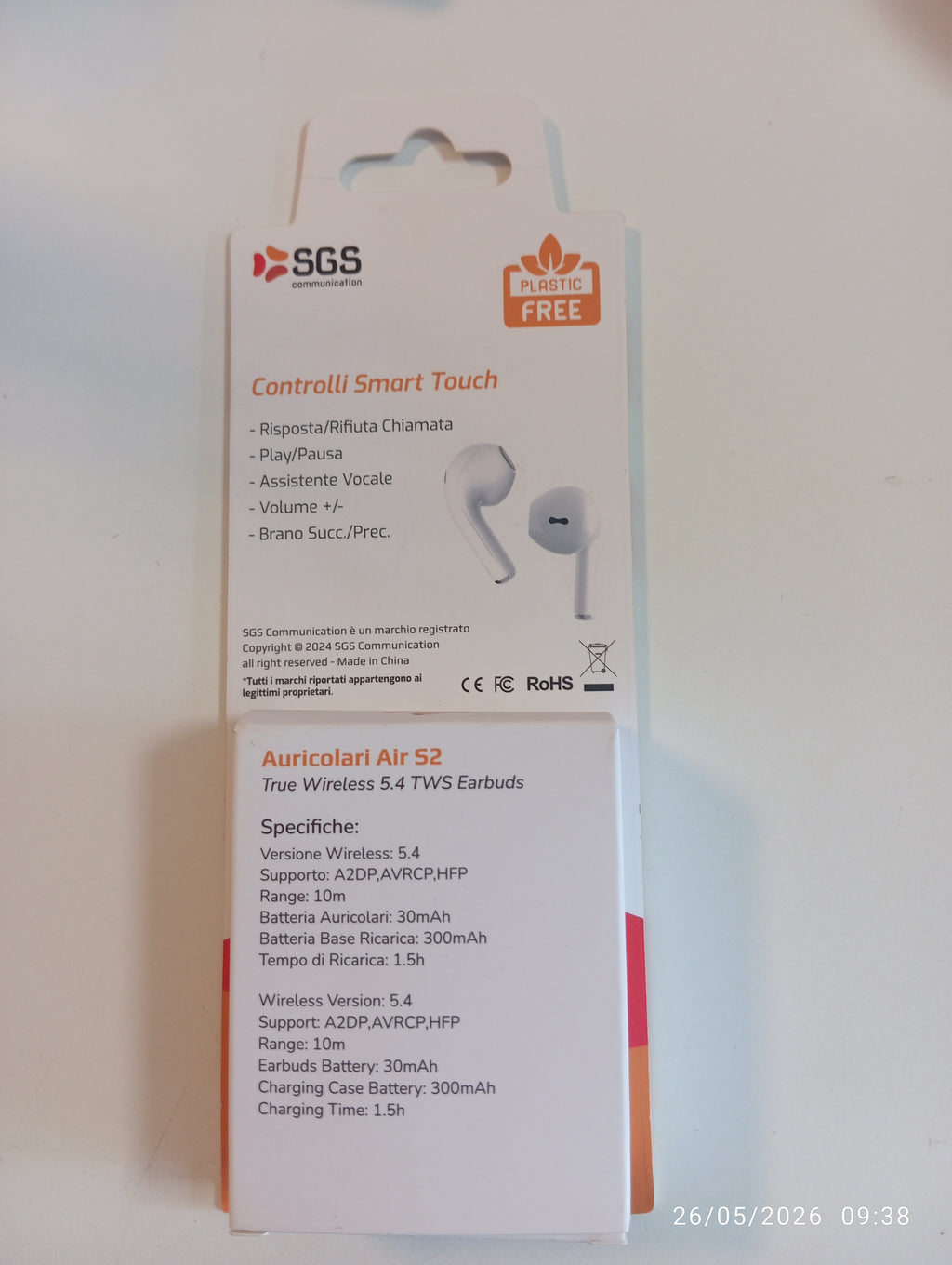 Auricolari bluetooth Air s2