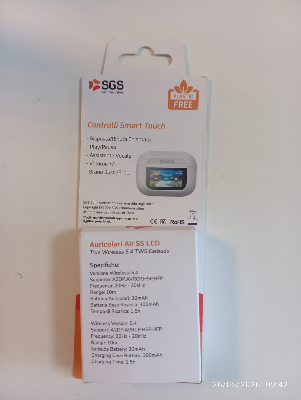 Auricolari bluetooth Air s5 LCD